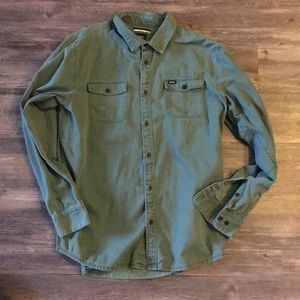 RVCA Regular Fit Casual Button Up Green Shirt